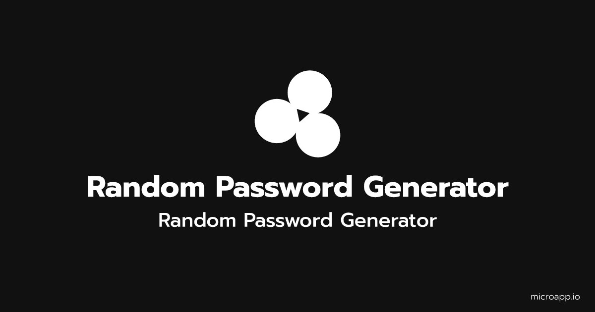 Microapp: Random Password Generator
